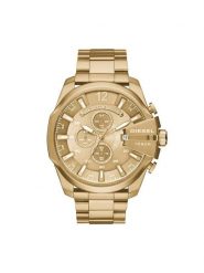 Diesel Zegarek Mega Chief DZ4360 Złoty. Żółte zegarki męskie Diesel, bez wzorów, złote. Za 1,379.00 zł.