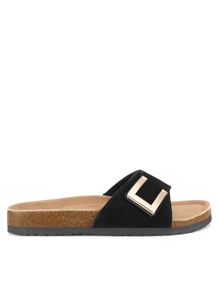 Lasocki Klapki HYSC0122056-1 Czarny. Czarne klapki damskie Lasocki, bez wzorów, ze skóry, bez obcasa, bez zapięcia. Za 119.99 zł.