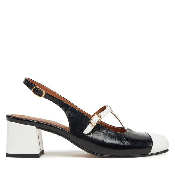 Czółenka Fly London. Czarne czółenka damskie Fly London, bez wzorów, bez obcasa, bez zapięcia. Za 349.99 zł.