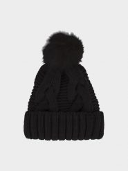 4F Czapka zimowa damska - czarna M. Czarne czapki damskie 4F, na zimę, bez wzorów, z polaru, klasyczne. W wyprzedaży za 39.99 zł.