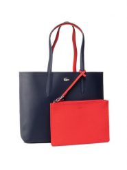 Lacoste Torebka Shopping Bag NF2142AA Czerwony. Czerwone shopperki damskie Lacoste, bez wzorów, ze skóry, bez dodatków. Za 512.99 zł.