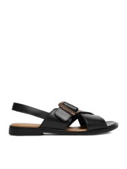 Lasocki Sandały CEO-WI16-FOXI-47 Czarny. Czarne sandały damskie Lasocki, bez wzorów, ze skóry, bez obcasa, na płaskiej podeszwie, bez zapięcia. Za 169.99 zł.