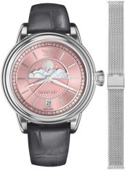 Zegarek damski Aviator V.1.33.0.257.4GM-SET srebrny. Szare zegarki damskie AVIATOR, srebrne. Za 3,116.57 zł.