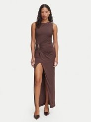Bardot Sukienka wieczorowa Reed 60435DB Brązowy Slim Fit. Brązowe sukienki damskie Bardot, bez wzorów, z syntetyku, wizytowe, bez kołnierzyka, bez ramiączek. Za 594.99 zł.