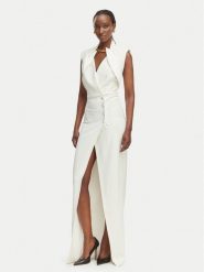 Elisabetta Franchi Sukienka wieczorowa AB-R31-61E2 Biały Regular Fit. Białe sukienki damskie Elisabetta Franchi, bez wzorów, z syntetyku, wizytowe, bez kołnierzyka, bez ramiączek. Za 2,509.00 zł.