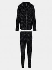 Hunkemöller Piżama 203193 Czarny Comfortable Fit. Czarne piżamy damskie Hunkemöller, bez wzorów, z wiskozy, bez ramiączek. Za 209.99 zł.