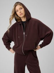 4F Bluza dresowa regular z modalem damska - brązowa XL. Brązowe bluzy damskie 4F, s, bez wzorów, z dresówki, bez ramiączek, z kapturem. Za 199.99 zł.