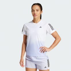 Koszulka Own the Run CLIMACOOL Colorblock. Białe bluzki damskie Adidas, xs, bez wzorów, sportowe, bez kołnierzyka, bez ramiączek. W wyprzedaży za 107.40 zł.