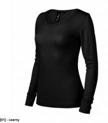 Merino Rise LS - ADLER - Merino Rise LS - Koszulka damska, 190 g/m2, 100 % merino wełna - czarny L. Czarne bluzki damskie MALFINI, l, bez wzorów, z wełny, bez kołnierzyka, bez ramiączek. Za 354.33 zł.