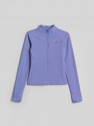 4F Bluza do jogi slim szybkoschnąca damska - niebieska XL. Niebieskie bluzy damskie 4F, l, bez wzorów, z włókna, sportowe, bez ramiączek, bez kaptura. Za 199.99 zł.