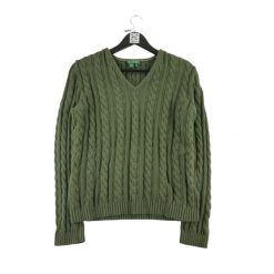 Second life - Damski sweter khaki - Jak nowy. Zielone swetry nierozpinane damskie Ralph Lauren, bez wzorów, bez kołnierzyka, bez ramiączek. Za 126.86 zł.