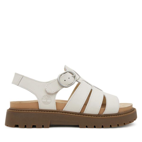 Sandały Timberland. Białe sandały damskie Timberland, bez wzorów, bez obcasa, na płaskiej podeszwie, bez zapięcia. Za 499.99 zł.