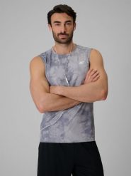 4F Koszulka treningowa regular szybkoschnąca męska - szara M. Szare t-shirty męskie 4F, m, bez wzorów, z materiału, bez kołnierzyka, bez ramiączek. Za 99.99 zł.