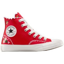 Adidasy Converse Chuck Taylor All Star Embroidered, Dla obu płci. Czerwone obuwie sportowe damskie Converse, bez wzorów, bez zapięcia. Za 490.00 zł.