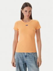 HUGO T-Shirt Easy 50523924 Pomarańczowy Slim Fit. Brązowe t-shirty damskie Hugo, m, bez wzorów, z bawełny, bez kołnierzyka, bez ramiączek. Za 199.99 zł.