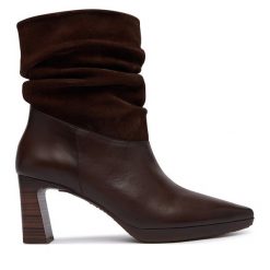 Botki Hispanitas. Brązowe botki damskie Hispanitas, bez wzorów, bez obcasa, na słupku, bez zapięcia. Za 789.99 zł.