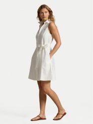 Polo Ralph Lauren Sukienka koszulowa 211968897001 Biały Regular Fit. Białe sukienki damskie Polo Ralph Lauren, bez wzorów, z bawełny, bez kołnierzyka, bez ramiączek, koszulowe. Za 989.99 zł.