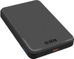 SBS Mag Power Qi2 5000 mAh kompatybilny z MagSafe czarny. Czarne powerbanki . Za 189.90 zł.