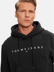 Tommy Jeans Bluza DM0DM20746 Czarny Regular Fit. Czarne bluzy męskie Tommy Jeans, m, bez wzorów, z bawełny, bez ramiączek, bez kaptura. Za 349.99 zł.