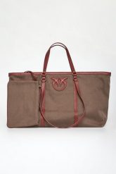 Torebka Miranda Shopper Extra Canvas PINKO. Brązowe torebki do ręki damskie Pinko, bez wzorów, bez dodatków. W wyprzedaży za 847.20 zł.