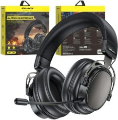 Słuchawki Awei Nauszne bezprzewodowe AT36 Bluetooth 5.4 z mikrofonem czarne (AWEI311). Czarne słuchawki nauszne Awei. Za 179.49 zł.