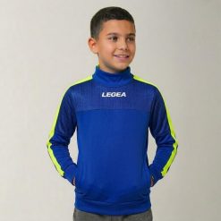 Kurtka Damasco do biegania Niebiesko-Zielona Fluorescencyjna. Niebieskie kurtki męskie Legea, xs, bez wzorów, z bawełny, klasyczne, z kapturem. Za 84.00 zł.