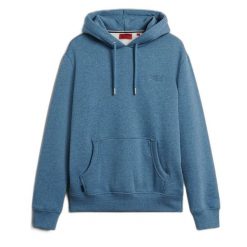 Bluza z logo Superdry Essential. Niebieskie bluzy męskie Superdry, m, bez wzorów, bez ramiączek, z kapturem. Za 371.45 zł.