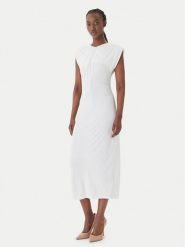 Fracomina Sukienka koktajlowa FS26SD2008W62601 Biały Slim Fit. Białe sukienki damskie Fracomina, xl, bez wzorów, z syntetyku, wizytowe, bez kołnierzyka, bez ramiączek. Za 539.99 zł.