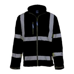 Kurtka Soft Shell Unisex Dla Dorosłych Z 2 Pasami I Odblaskami. Czarne kurtki męskie YOKO, xl, bez wzorów, sportowe, bez kaptura. Za 375.99 zł.