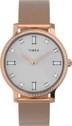 Zegarek Timex Zegarek damski Timex TW2W19200 CYRKONIE różowe złoto. Czerwone zegarki damskie Timex, złote. Za 566.00 zł.