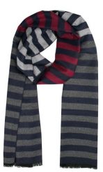 Męski Szalik Alties - Kolorowy w Paski. Niebieskie szaliki męskie Alties, bez wzorów, z bawełny. Za 59.00 zł.