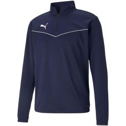 Bluza piłkarska męska Puma teamRISE 1 4 Zip Top. Niebieskie bluzy męskie Puma, m, bez wzorów, sportowe, bez ramiączek, bez kaptura. Za 134.00 zł.