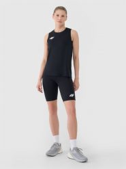 4F Legginsy kolarki treningowe damskie - czarne L. Czarne legginsy damskie 4F, l, bez wzorów, z dzianiny, na fitness i siłownię. Za 109.99 zł.