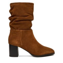 Botki Beverly Hills Polo Club. Brązowe botki damskie Beverly Hills Polo Club, bez wzorów, bez obcasa, na słupku, bez zapięcia. Za 329.99 zł.