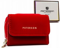 Portfel damski Peterson PTN 011-WEI czerwony. Czerwone portfele damskie Peterson, ze skóry ekologicznej. Za 54.00 zł.