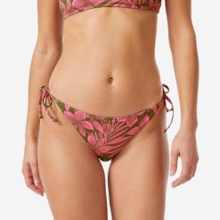 Dół kostiumu kąpielowego damski Roxy Tie Side. Zielone bikini Roxy, bez wzorów, z tkaniny. Za 129.99 zł.