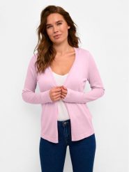 Kaffe Kardigan Fenia 10551503 Różowy Regular Fit. Czerwone kardigany damskie Kaffe, xs, bez wzorów, z wiskozy, bez kołnierzyka. Za 129.99 zł.