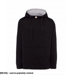 JHK - Bluza wnętrze kaptura w kontrastowym kolorze czarno-popielaty melanż S. Czarne bluzy męskie JHK, m, bez wzorów, bez ramiączek, bez kaptura. Za 55.85 zł.