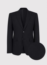 PAKO LORENTE – Klasyczna marynarka męska w kolorze czarnym. Czarne garnitury męskie Pako Lorente, m, bez wzorów, z elastanu, casualowe. Za 799.99 zł.