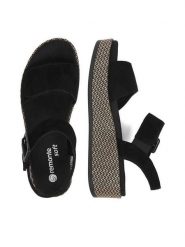 Remonte Sandały CEO-D1N54-01 Czarny. Czarne sandały damskie Remonte, bez wzorów, ze skóry, bez obcasa, na koturnie, bez zapięcia. Za 379.99 zł.