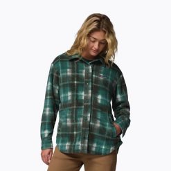 Koszula damska Columbia Benton Springs. Zielone koszule damskie Columbia, bez wzorów, sportowe, bez kołnierzyka, bez ramiączek. Za 199.99 zł.