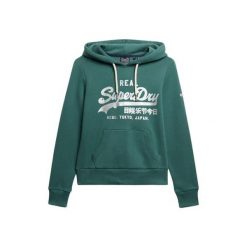 Bluza damska z kapturem Superdry. Zielone bluzy damskie Superdry, l, bez wzorów, z materiału, bez ramiączek, z kapturem. Za 306.00 zł.