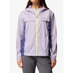 Kurtka wiatrówka damska Columbia Crested Canyon Windbreaker. Fioletowe kurtki sportowe damskie Columbia, bez wzorów, z softshellu, bez ramiączek, bez kaptura, trekkingowe. Za 324.49 zł.