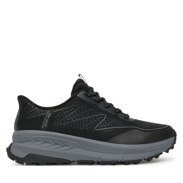 Trekkingi Skechers. Czarne buty zimowe męskie Skechers, bez wzorów, bez obcasa, bez zapięcia. Za 239.99 zł.