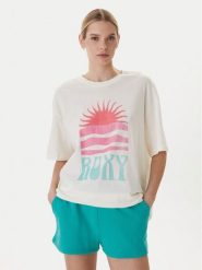 Roxy T-Shirt Hangloose Poster ERJZT06090 Biały Loose Fit. Białe t-shirty damskie Roxy, xl, bez wzorów, z bawełny, bez kołnierzyka, bez ramiączek. Za 109.99 zł.