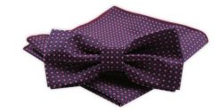 Zestaw: Mucha z Poszetką - Alties - Granatowa, Groszki. Niebieskie krawaty i muchy Alties, bez wzorów, eleganckie. Za 54.00 zł.
