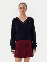 Guess Sweter V5BR01 Z1152 Granatowy Regular Fit. Niebieskie swetry nierozpinane damskie Guess, xl, z aplikacjami, bez kołnierzyka, bez ramiączek. Za 349.99 zł.