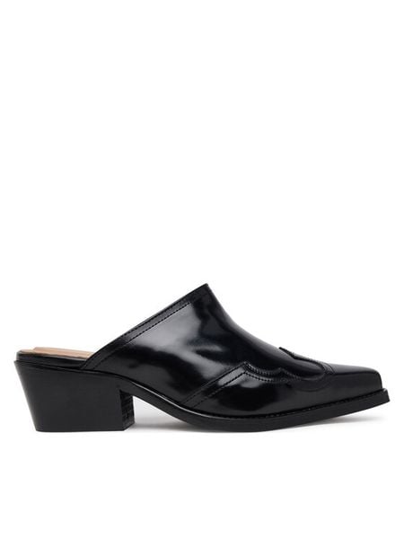 Tommy Hilfiger Klapki Western Abrasivato FW0FW08887 Czarny. Czarne klapki damskie Tommy Hilfiger, bez wzorów, ze skóry, bez obcasa, bez zapięcia. Za 499.99 zł.