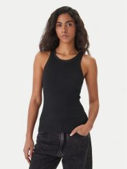 BOSS Top C_Eplie 50553479 Czarny Slim Fit. Czarne topy damskie Boss, m, bez wzorów, z bawełny, bez kołnierzyka, bez ramiączek. Za 279.99 zł.