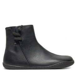Botki Camper. Czarne botki damskie Camper, bez wzorów, bez obcasa, na płaskiej podeszwie, bez zapięcia. Za 649.99 zł.
